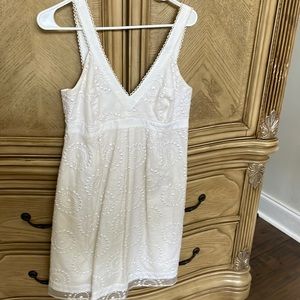 Lilly Pulitzer white gauze swirl dot dress 8
